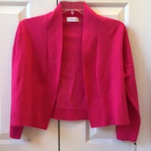 Calvin Klein Deep Fuschia Pink Crop Sweater, Large
